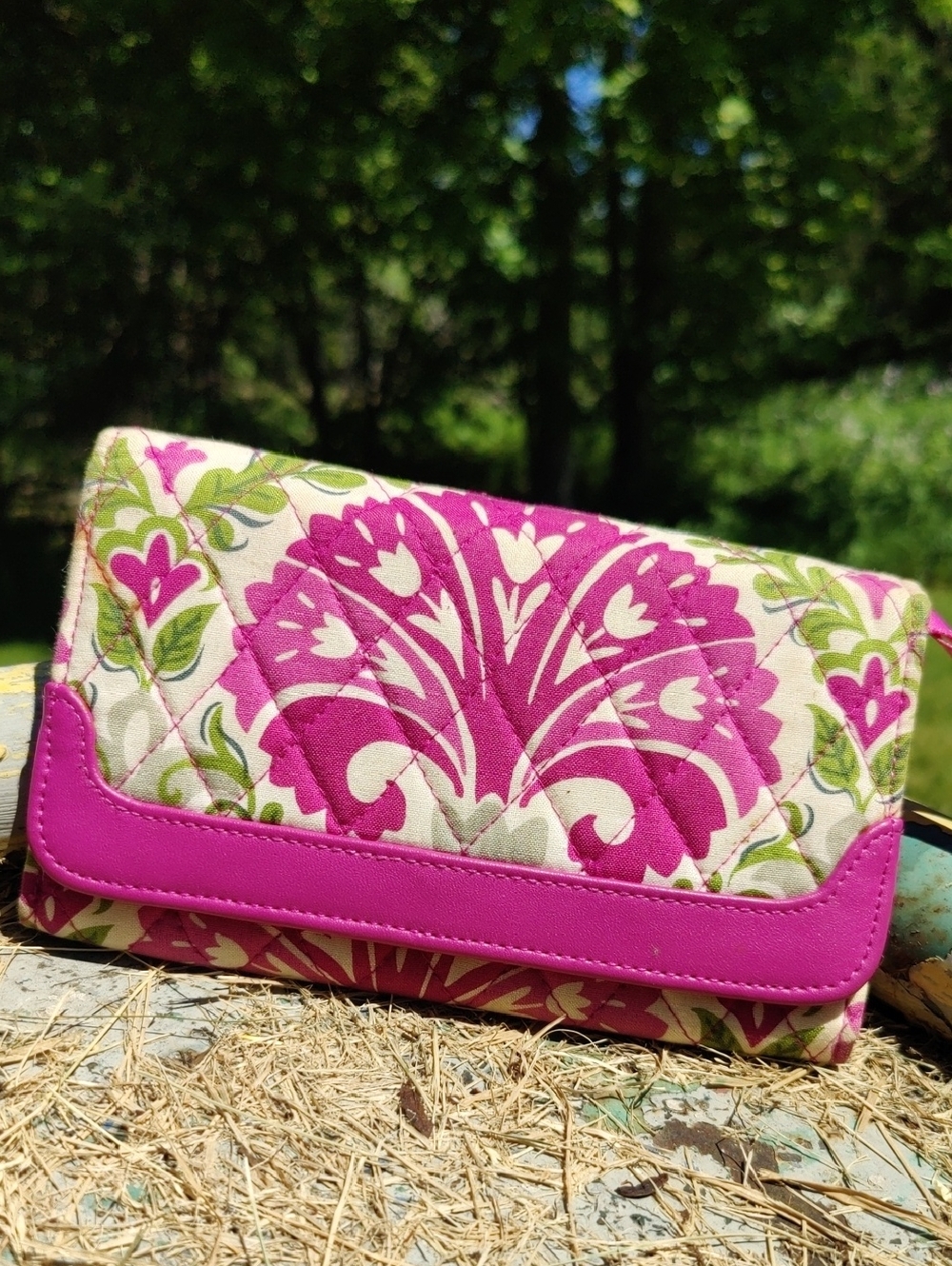 Julep Tulip Vera Bradley Floral Quilted Wallet Clutch in Pink and Cream